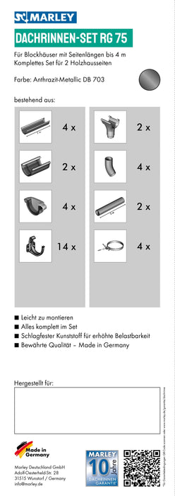 Dachrinnenset RG 75 für Blockhäuser - Marley Deutschland GmbH