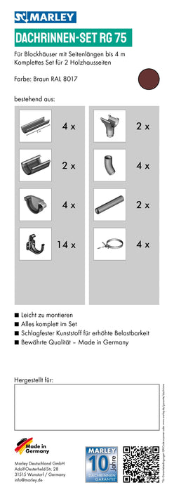 Dachrinnenset RG 75 für Blockhäuser - Marley Deutschland GmbH