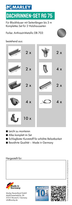 Dachrinnenset RG 75 für Blockhäuser - Marley Deutschland GmbH