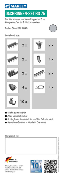 Dachrinnenset RG 75 für Blockhäuser - Marley Deutschland GmbH