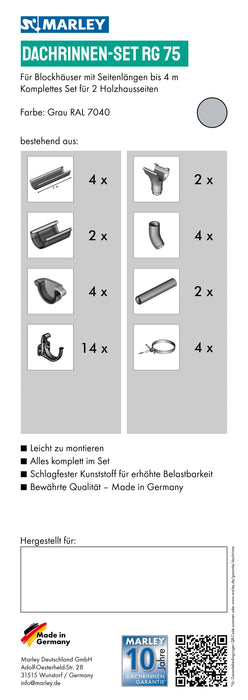 Dachrinnenset RG 75 für Blockhäuser - Marley Deutschland GmbH